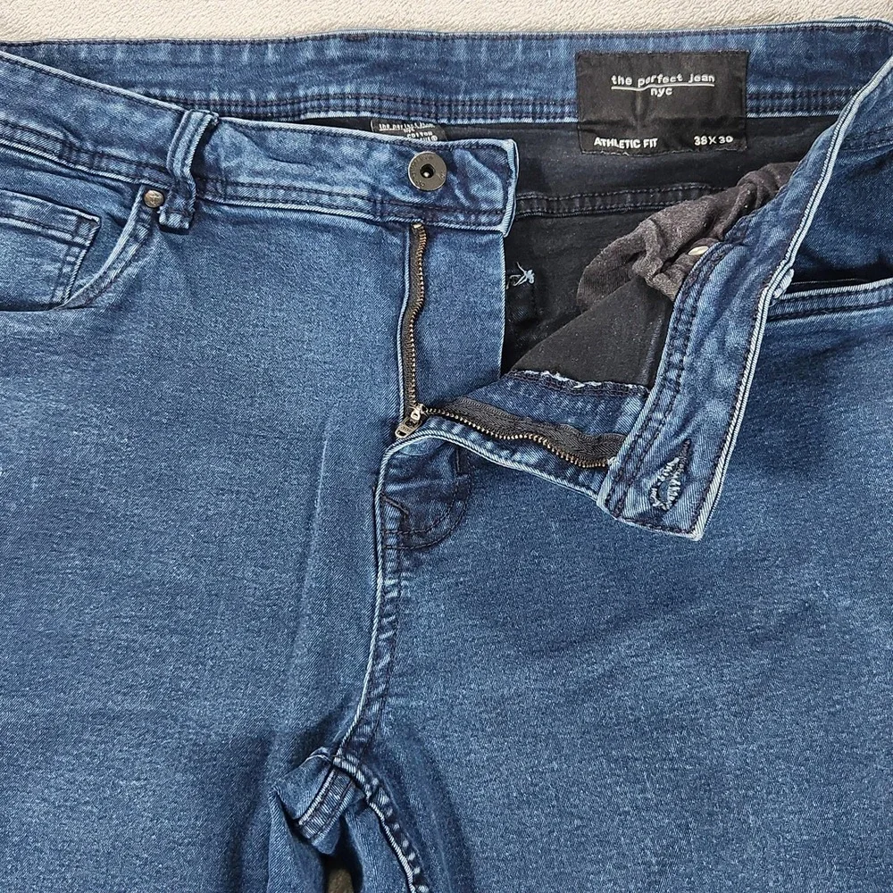 The Perfect Jean NYC Jeans Mens 38x28 Blue Athletic Fit Stretch Denim Pants
